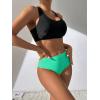 imageFloerns Womens 3 Piece Bathing Suit Tropical Print Bikini Swimsuit with Cover UpBlack