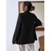 imageFloerns Womens Casual Work Office Open Front Striped BlazerBlack