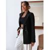 imageFloerns Womens Casual Work Office Open Front Striped BlazerBlack