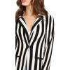 imageFloerns Womens Casual Work Office Open Front Striped BlazerBlack White