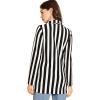 imageFloerns Womens Casual Work Office Open Front Striped BlazerBlack White