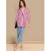imageFloerns Womens Casual Work Office Open Front Striped BlazerHot Pink White