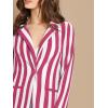 imageFloerns Womens Casual Work Office Open Front Striped BlazerHot Pink White
