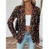 imageFloerns Womens Casual Work Office Open Front Striped BlazerKhaki Leopard
