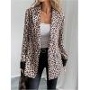 imageFloerns Womens Casual Work Office Open Front Striped BlazerLeopard