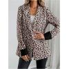 imageFloerns Womens Casual Work Office Open Front Striped BlazerLeopard