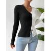 imageFloerns Womens Colorblock Ribbed Knit Button Front V Neck Long Sleeve Cardigan SweaterBlack and White