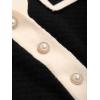 imageFloerns Womens Contrast Trim Long Sleeve Button Front V Neck CardiganBlack