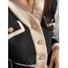 imageFloerns Womens Contrast Trim Long Sleeve Button Front V Neck CardiganBlack