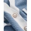 imageFloerns Womens Contrast Trim Long Sleeve Button Front V Neck CardiganLight Blue