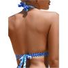 imageFloerns Womens Floral Print Swimwear O Ring Halter Neck Tie Back Bikini TopsBlue
