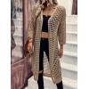 imageFloerns Womens Hollow Out Drop Shoulder 34 Sleeve Open Front Cardigan SweaterKhaki