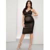 imageFloerns Womens Maternity 2 Piece Outfit Mesh Crop Cami Top and Pencil Skirt SetBlack