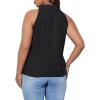 imageFloerns Womens Plus Size Button Down Lapel Neck Vest Sleeveless Blazer Suit JacketsBlack
