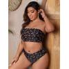 imageFloerns Womens Plus Size Strapless Bandeau Tube Two Piece Bikini Swimsuit