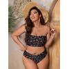 imageFloerns Womens Plus Size Strapless Bandeau Tube Two Piece Bikini Swimsuit