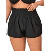 imageFloerns Womens Plus Size Swimwear Elastic High Waist Ruffle Trim Bikini BottomBlack