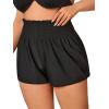 imageFloerns Womens Plus Size Swimwear Elastic High Waist Ruffle Trim Bikini BottomBlack