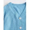 imageFloerns Womens V Neck Long Sleeve Button Knit Cardigan Crop Sweater Lilac Purple LBlue