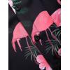 imageFloerns Mens Two Piece Outfit Printed Shirt Top and Drawstring Waist Shorts SetBlack Flamingo Multi