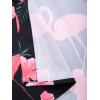 imageFloerns Mens Two Piece Outfit Printed Shirt Top and Drawstring Waist Shorts SetBlack Flamingo Multi