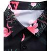imageFloerns Mens Two Piece Outfit Printed Shirt Top and Drawstring Waist Shorts SetBlack Flamingo Multi