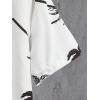 imageFloerns Mens Two Piece Outfit Printed Shirt Top and Drawstring Waist Shorts SetBlack White Tree