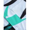imageFloerns Mens Two Piece Outfit Printed Shirt Top and Drawstring Waist Shorts SetBlack and Blue