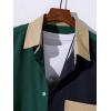 imageFloerns Mens Two Piece Outfit Printed Shirt Top and Drawstring Waist Shorts SetDark Green
