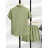 imageFloerns Mens Two Piece Outfit Printed Shirt Top and Drawstring Waist Shorts SetPale Green