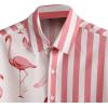 imageFloerns Mens Two Piece Outfit Printed Shirt Top and Drawstring Waist Shorts SetPink Flamingo