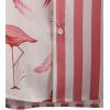 imageFloerns Mens Two Piece Outfit Printed Shirt Top and Drawstring Waist Shorts SetPink Flamingo