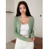 imageFloerns Womens Button Down Solid Crop Cardigan Long Sleeve V Neck Knit TopsMint Green
