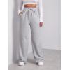imageFloerns Womens Causal Drawstring High Waist Baggy Straight Wide Leg Sweatpants with PocketsA Grey