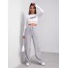 imageFloerns Womens Causal Drawstring High Waist Baggy Straight Wide Leg Sweatpants with PocketsA Grey