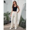 imageFloerns Womens Causal Drawstring High Waist Baggy Straight Wide Leg Sweatpants with PocketsApricot Plain