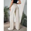imageFloerns Womens Causal Drawstring High Waist Baggy Straight Wide Leg Sweatpants with PocketsApricot Plain