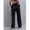 imageFloerns Womens Causal Drawstring High Waist Baggy Straight Wide Leg Sweatpants with PocketsBlack