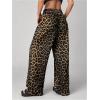 imageFloerns Womens Causal Drawstring High Waist Baggy Straight Wide Leg Sweatpants with PocketsBrownleopard