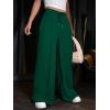 imageFloerns Womens Causal Drawstring High Waist Baggy Straight Wide Leg Sweatpants with PocketsForest Green Solid