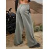imageFloerns Womens Causal Drawstring High Waist Baggy Straight Wide Leg Sweatpants with PocketsGrey Star