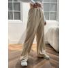 imageFloerns Womens Causal Drawstring High Waist Baggy Straight Wide Leg Sweatpants with PocketsKhaki Plain
