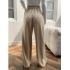 imageFloerns Womens Causal Drawstring High Waist Baggy Straight Wide Leg Sweatpants with PocketsKhaki Plain