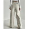 imageFloerns Womens Causal Drawstring High Waist Baggy Straight Wide Leg Sweatpants with PocketsLight Grey Plain