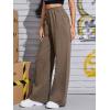 imageFloerns Womens Causal Drawstring High Waist Baggy Straight Wide Leg Sweatpants with PocketsMocha Brown