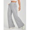 imageFloerns Womens Causal Drawstring High Waist Baggy Straight Wide Leg Sweatpants with PocketsPale Grey Plain