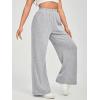 imageFloerns Womens Causal Drawstring High Waist Baggy Straight Wide Leg Sweatpants with PocketsPale Grey Plain