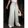 imageFloerns Womens Causal Drawstring High Waist Baggy Straight Wide Leg Sweatpants with PocketsSky Grey