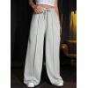 imageFloerns Womens Causal Drawstring High Waist Baggy Straight Wide Leg Sweatpants with PocketsSky Grey