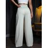 imageFloerns Womens Causal Drawstring High Waist Baggy Straight Wide Leg Sweatpants with PocketsSky Grey